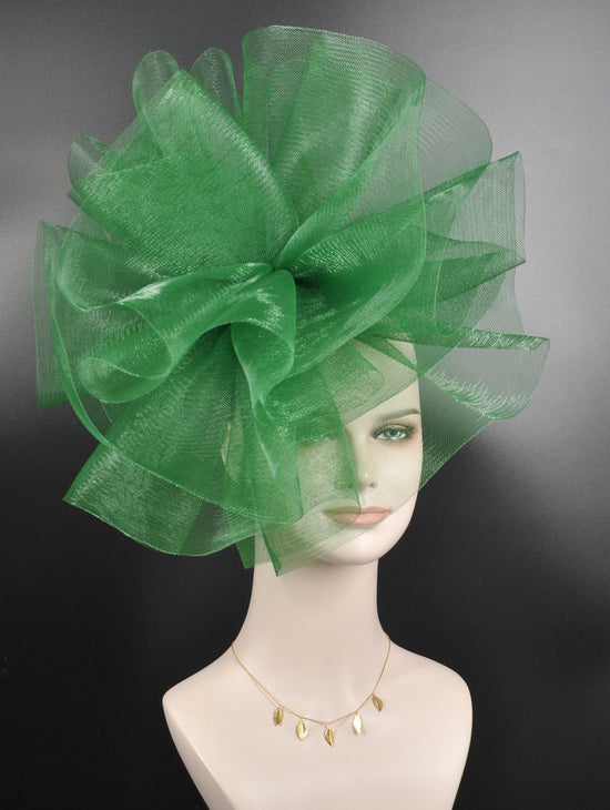 Green Fascinator Hat: Kentucky Derby, Tea Party, Wedding