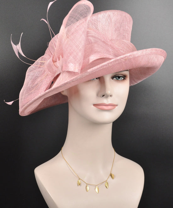 Pink Sinamay Derby Hat: Kentucky Oaks Tea Party Church Hat