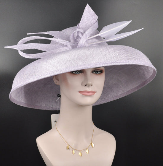 Wide Brim Kentucky Derby Hat, Ascot Hat for Wedding & Tea Party, Garden Party Hat, Mother of the Bride, Church Lilac