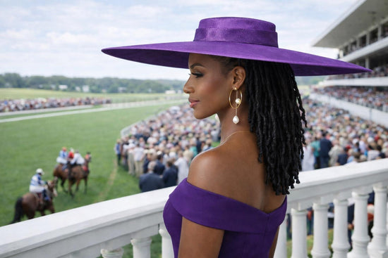 Wide Brim Sinamay Hat, 23.5 Inch Derby Hat, Ascot Hat, Church Hat, Wedding Hat, Statement Race Day Hat Purple