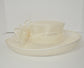 Ivory Off White Wide Brim Kentucky Derby Hat, Ascot Hat for Wedding & Tea Party, Garden Party Hat, Mother of the Bride, Church