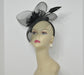 Kentucky Derby Wedding Feather Floral Organza w Sinamay Headband Fascinator Hat Cocktail Black
