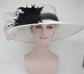 Sinamay Kentucky Derby Hat: Wide Brim Feathered Church Wedding Hat
