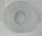 Powder Blue Sinamay Derby Hat: Black Feather Flowers & Netting