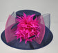 Navy Sinamay Kentucky Derby Hat: Wide Brim Royal Ascot Wedding Hat
