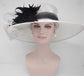 Sinamay Kentucky Derby Hat: Wide Brim Feathered Church Wedding Hat