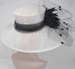 Sinamay Kentucky Derby Hat: Wide Brim Feathered Church Wedding Hat