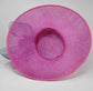 Sinamay Kentucky Derby Hat: Hot Pink Wide Brim with Navy & Pale Pink Bows