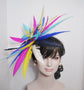 Kentucky Derby Colorful Feathers Flowers Fascinator Hat on a Clip