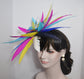 Kentucky Derby Colorful Feathers Flowers Fascinator Hat on a Clip