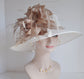 Wide Brim Feather Derby Hat: Royal Ascot Wedding Tea Party