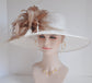Wide Brim Feather Derby Hat: Royal Ascot Wedding Tea Party