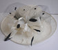 Church Kentucky Derby HatCarriage Tea Party Wedding Wide Brim  Royal Ascot Horse Race Oaks day hat Ivory with Black