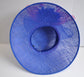Royal Blue Sinamay Derby Hat: Hot Pink Feather Flowers