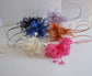 DerbyFeather Floral Sinamay Headband Fascinator Cocktail Orange
