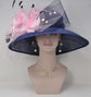 Navy Blue Kentucky Derby Hat: Feather Flower Tea Party Hat