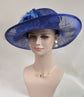 Royal Blue Sinamay Kentucky Derby Hat: Wide Brim Wedding Church Hat
