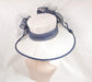 White Navy Sinamay Wide Brim Kentucky Derby Hat,Ascot Hat for Wedding & Tea Party, Garden Party Hat, Mother of the Bride, Church
