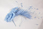 Powder Blue Silk Flower Fascinator Hat: Goose & Rooster Feathers