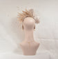 Champagne Silk Flower Fascinator Hat: Goose & Rooster Feathers