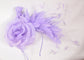 Lavender Silk Flower with Goose and Rooster Feather Flowers Fascinator Hat  Made On A Same Color Headband