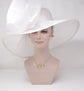 White Sinamay Kentucky Derby Hat: Wide Brim Royal Ascot Hat