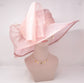 Blush Pink Kentucky Derby Hat: Sinamay & Organza Wide Brim Ascot Hat