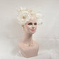 Wide Brim Kentucky Derby Fascinator  Hat, Ascot Hat for Wedding & Tea Party, Garden Party Hat, Mother of the Bride, Church- Ivory