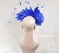 Royal Blue Silk Flower Fascinator Hat: Feather Headband
