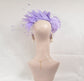 Lavender Silk Flower with Goose and Rooster Feather Flowers Fascinator Hat  Made On A Same Color Headband