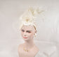 Ivory Sinamay Fascinator Hat with Silk Flower & Feathers