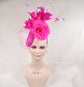 Hot Pink Sinamay Fascinator Hat: Jumbo Silk Flower & Feather Headband