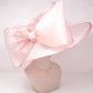 Blush Pink Kentucky Derby Hat: Sinamay & Organza Wide Brim Ascot Hat
