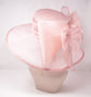 Blush Pink Kentucky Derby Hat: Sinamay & Organza Wide Brim Ascot Hat