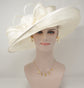 Ivory Kentucky Derby Hat: Wide Brim Sinamay Church Wedding Hat