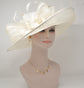 Ivory Kentucky Derby Hat: Wide Brim Sinamay Church Wedding Hat