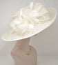 Ivory Kentucky Derby Hat: Wide Brim Sinamay Church Wedding Hat