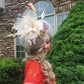 DerbyFeather Fascinator Hat: Floral Organza & Butterfly Headband