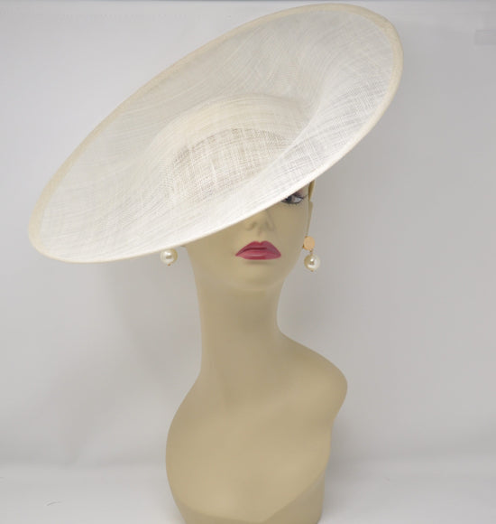 Sinamay Saucer Hat Base: Upturned Brim DIY Millinery Supply (16.14 Diameter)