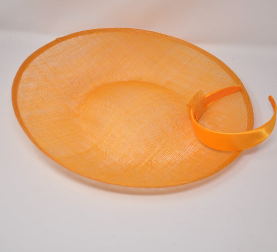 Wide Brim Kentucky Derby Fascinator Hat, Ascot Hat for Wedding & Tea Party, Garden Party Hat, Mother of the Bride, Church-Orange