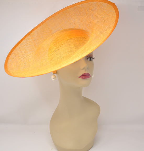 Sinamay Saucer Hat Base: Upturned Brim, DIY Millinery (16.14" Diameter)