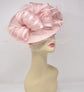 Blush Pink Sinamay Fascinator: Kentucky Derby Hat with Feathers & Netting