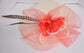 Wide Brim Ivory Derby Hat: Coral Silk Flower, Royal Ascot