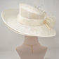 Ivory Kentucky Derby Hat: Wide Brim Sinamay Church Wedding Hat