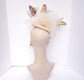 Kentucky Derby Feather Fascinator Hat: Floral Organza & Butterfly Headband