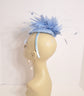 Powder Blue Feather Fascinator Hat: Sinamay Headband, Royal Ascot Races