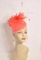 Coral Pink Feather Fascinator Hat, Royal Ascot Headband