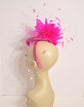Hot Pink Sinamay Fascinator Hat: Rooster Feather Flowers Headband
