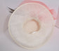 Wide Brim Ivory Derby Hat: Coral Silk Flower, Royal Ascot