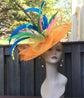 Orange Feather Fascinator Hat: Royal Ascot Kentucky Derby Headband